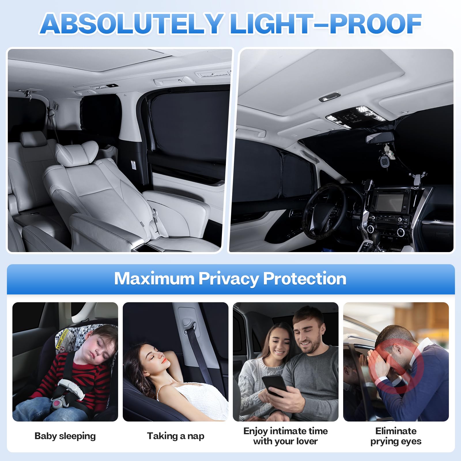 2023-2024 Honda Accord Custom Fit Car Sunshades Set - 8PCS UV Protection Window Shades for Windshield & Rear/Side Windows | Foldable Sun Blockers Keep Vehicle Cool | Perfect for Summer Driving & Parking