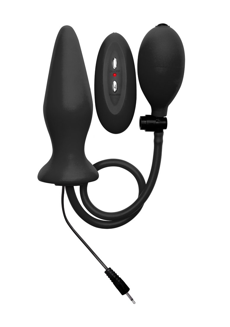 Premium Inflatable Vibrating Silicone Butt Plug - Black | Anal Training & Prostate Massager for Men & Women | Perfect for Couples Play & Solo Pleasure