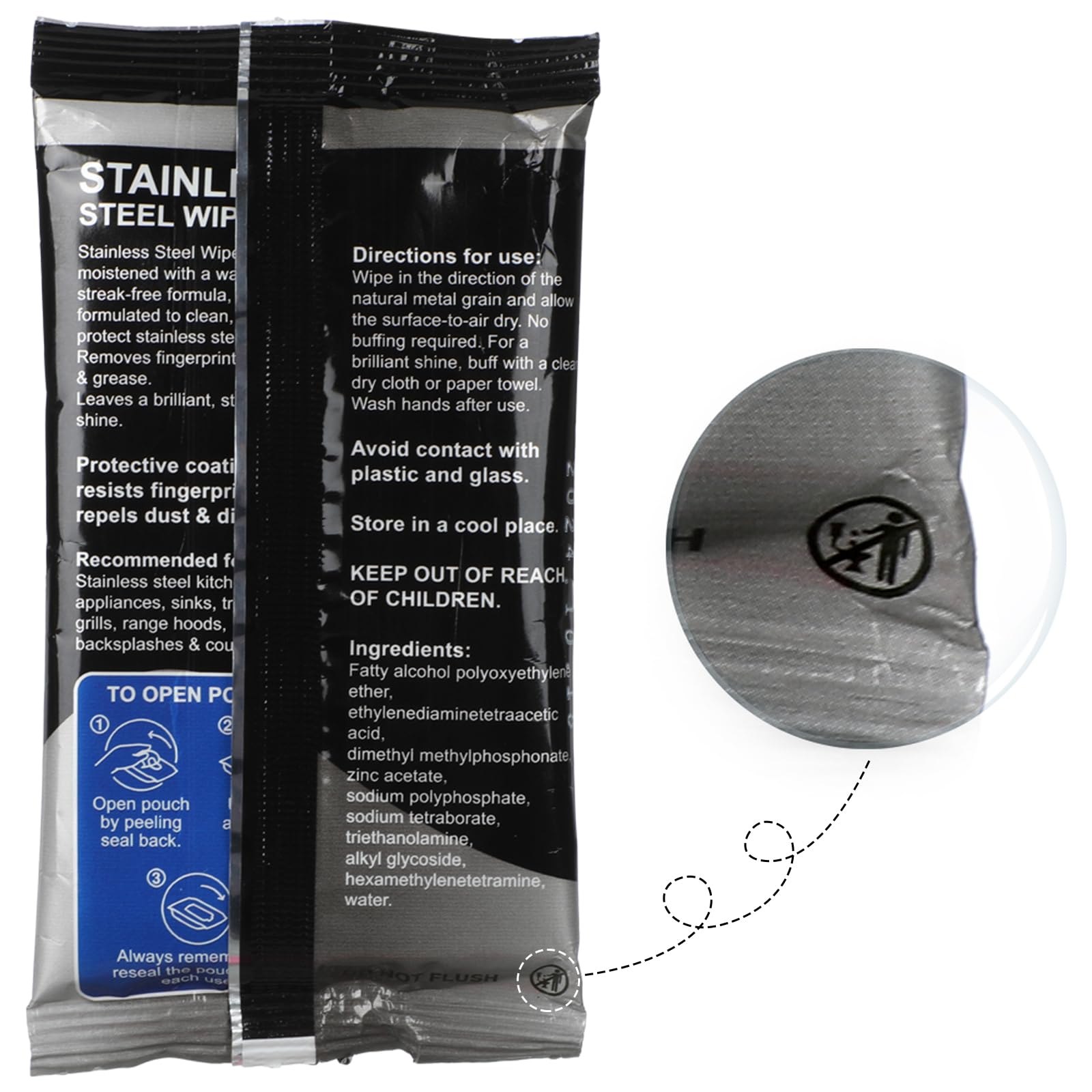 6 Pack (60 Count) Stainless Steel Cleaner & Polish Wipes - Safe for Appliances Like Oven, Refrigerator, Dishwasher, Microwave & Grill - Perfect for Kitchen Cleaning & Stainless Steel Maintenance
