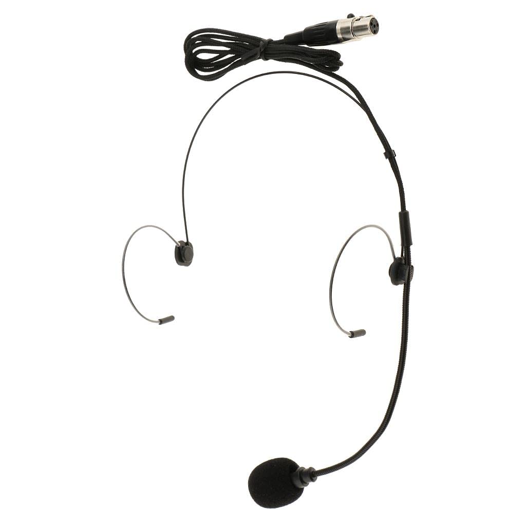 Professional XLR 3Pin/4Pin to 3.5mm Plug Telescopic Foldable Headset Microphone - Adjustable Boom Mic for Podcasting, Gaming & Live Streaming (Black)