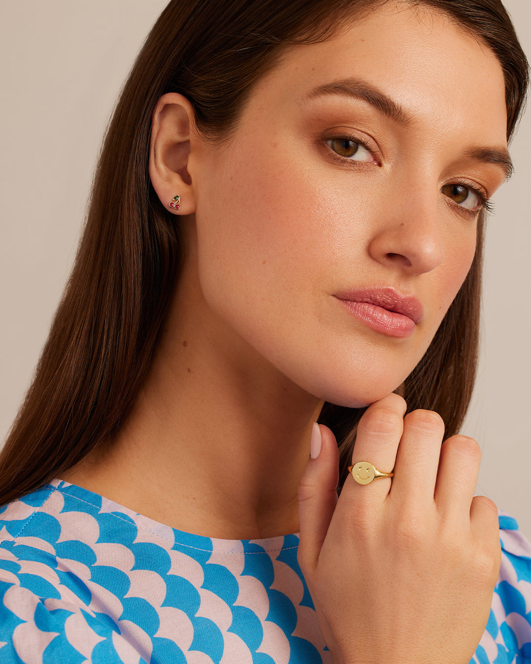Cherry Single Stud Earrings for Women - Dainty Gold Plated Minimalist Studs for Everyday Wear | Perfect for Casual, Office & Date Night Outfits