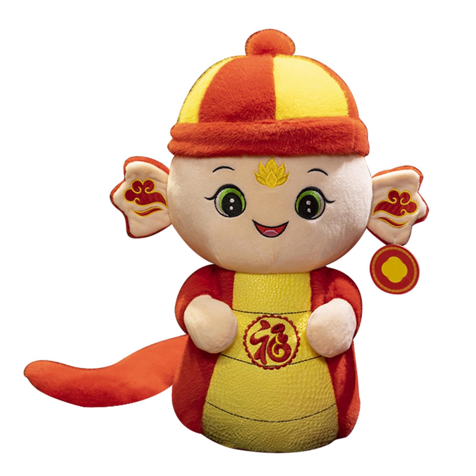 Soft Plush Snake Stuffed Animal Toy - Chinese Zodiac Year of the Snake 2025, 3D Realistic Snake Doll for Spring Festival Decor, Gifts & Kids Cuddling