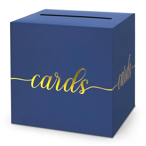 Navy Blue and Gold Card Box