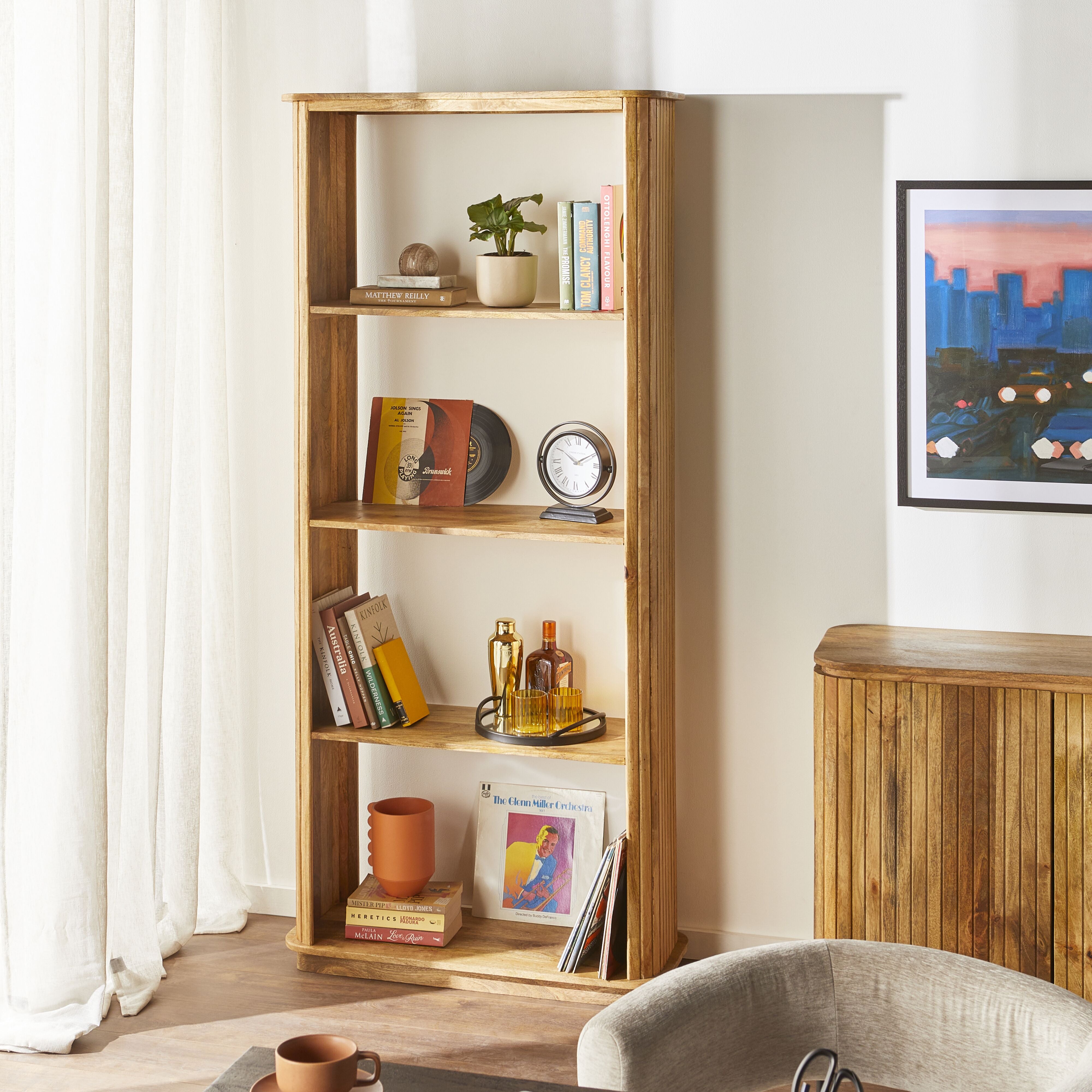 Brompton Large Bookcase - Modern Wooden Bookshelf for Home & Office - Perfect for Living Room, Bedroom, and Study Organization