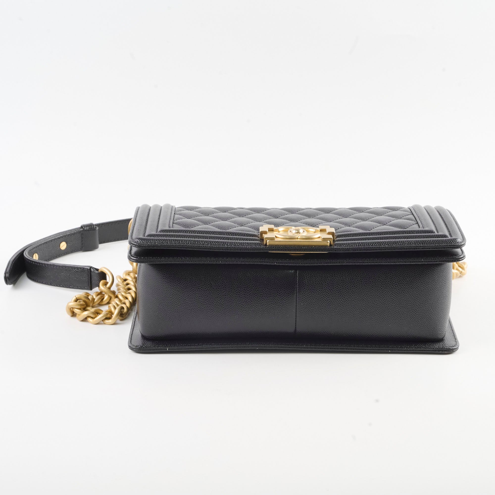 Chanel Caviar Leather Old Medium Flap Bag Black - Classic Quilted Crossbody Purse for Women | Perfect for Work, Evening Events & Luxury Fashion Accessories