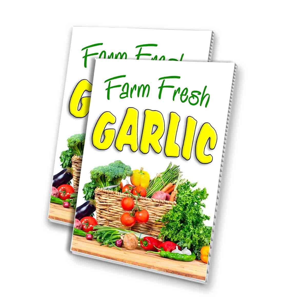 Premium 4mm Corrugated Plastic Panel with Farm Fresh Garlic Print (24