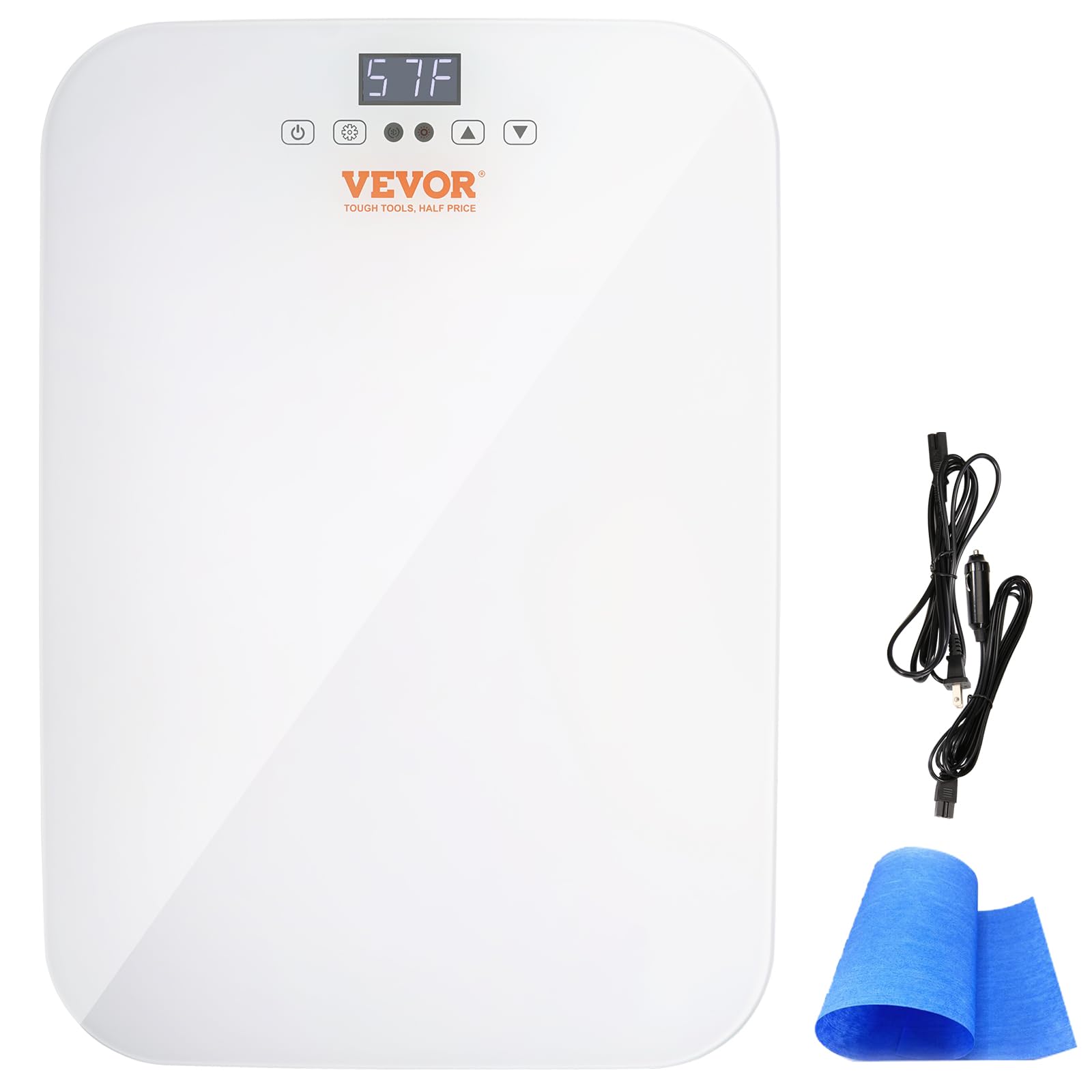 VEVOR 20L Mini Fridge with Temperature Control Touch Screen - Portable Skincare & Beverage Cooler for Cosmetics, Drinks, Milk - Perfect for Bedroom, Office, Car, Dorm - AC/DC Compact Refrigerator (White) - Ideal for Storing Skincare Products, Drinks & Snacks On-The-Go
