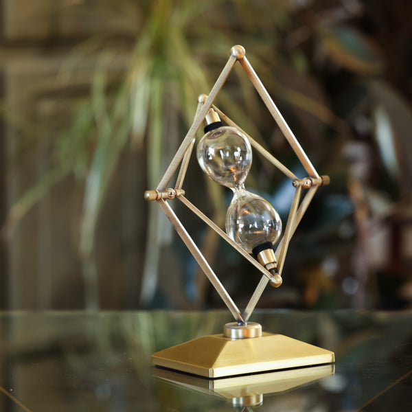 Bronzed Diamond Rotating Hourglass Kit - Elegant 60-Minute Sand Timer for Home Office Decor, Meditation & Gift Giving