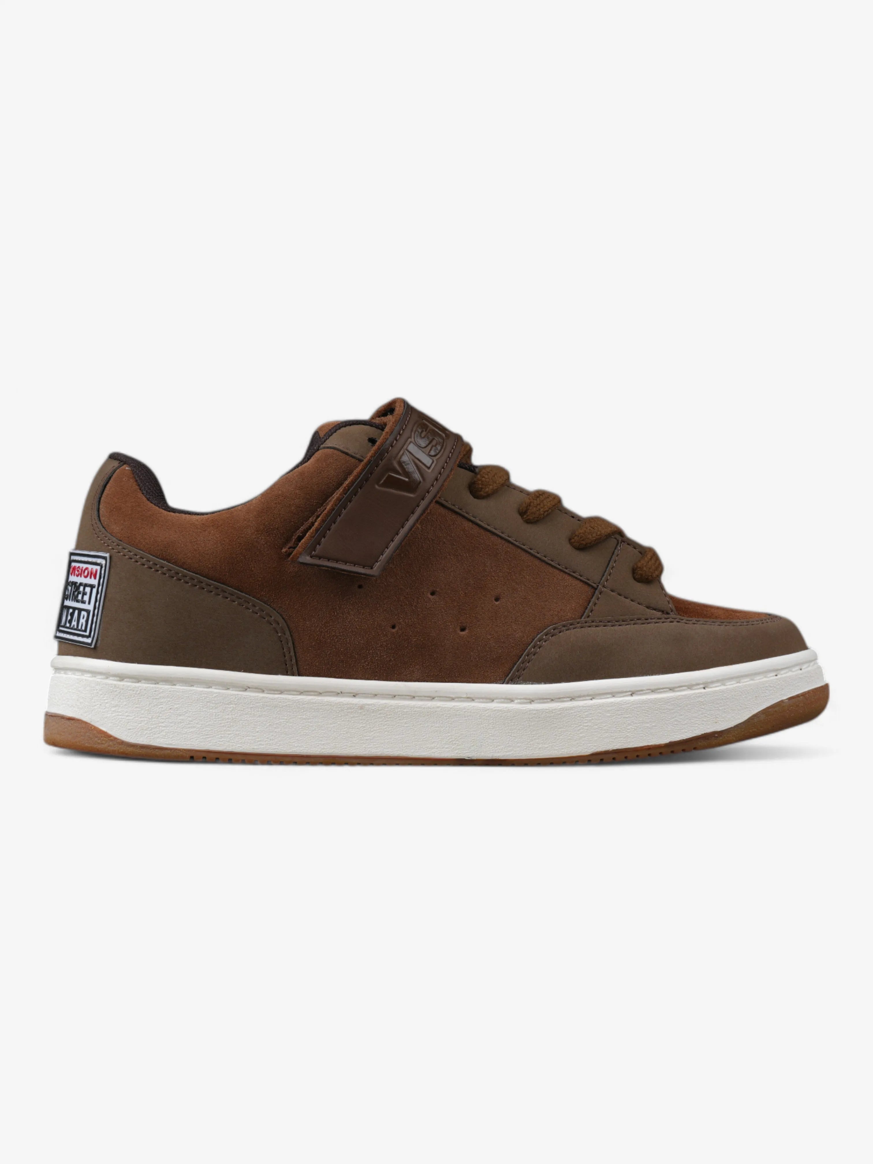 Vision Street Wear MC1400 Low Top Skate Shoes for Men - Brown Suede Sneakers for Casual Wear & Skateboarding