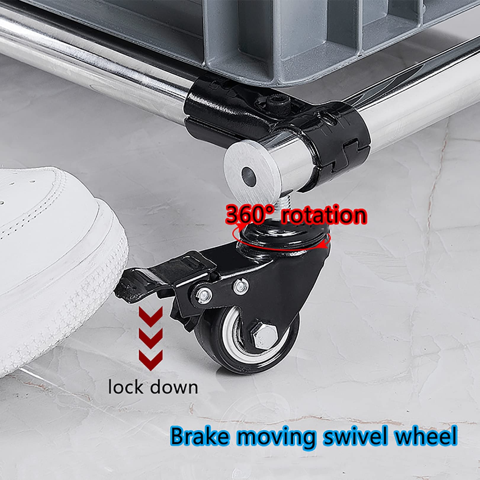 Adjustable Height Stainless Steel Broom & Mop Rack with Wheels - 6-Slot Durable Cleaning Cart for Garage, Hotel, School & Restaurant Storage | Space-Saving Mobile Tool Organizer for Easy Cleaning Access