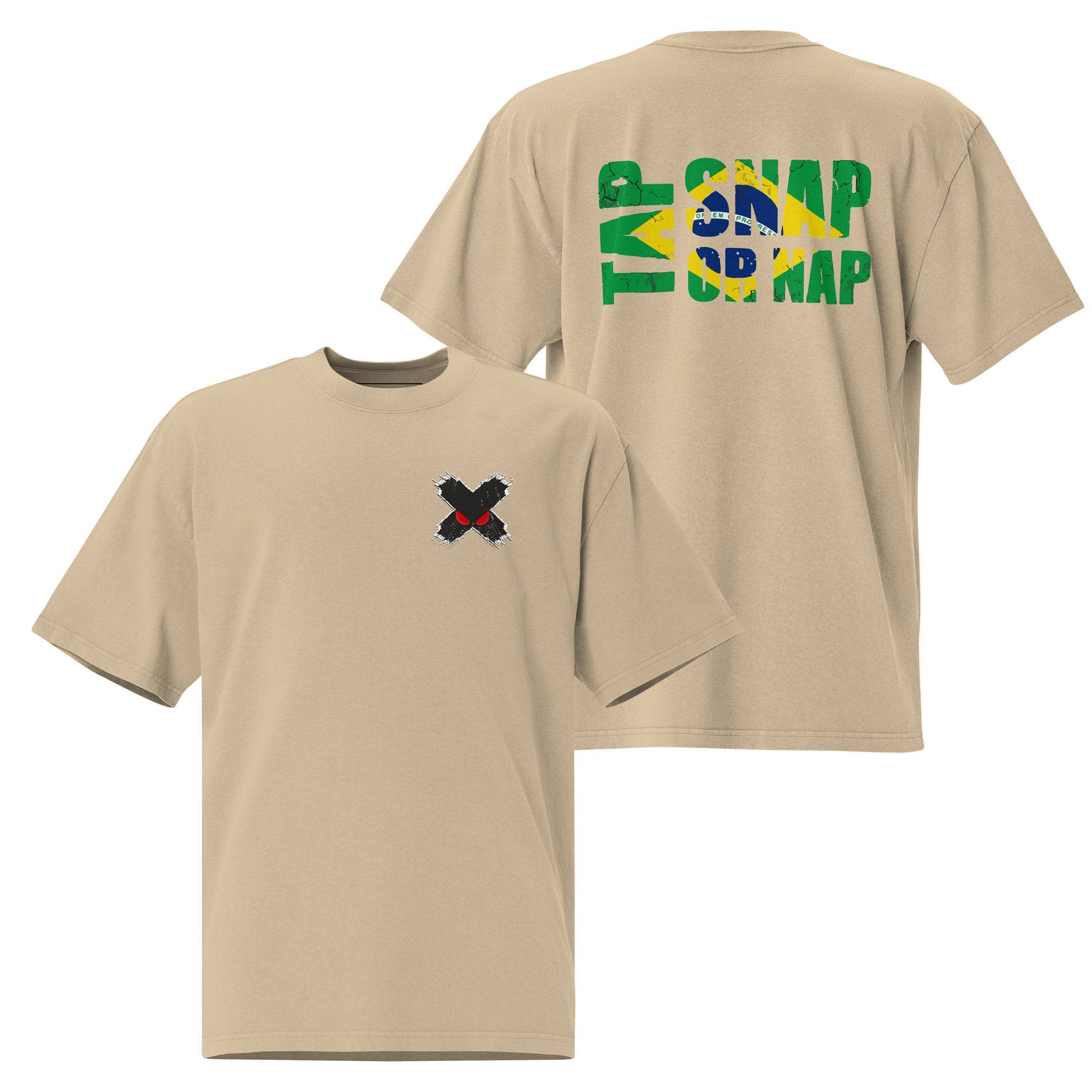 Brazilian Jiu Jitsu BJJ Oversized T-Shirt - Tap Snap Nap Training Shirt for MMA & Grappling - Perfect for Gym, Competition & Casual Wear