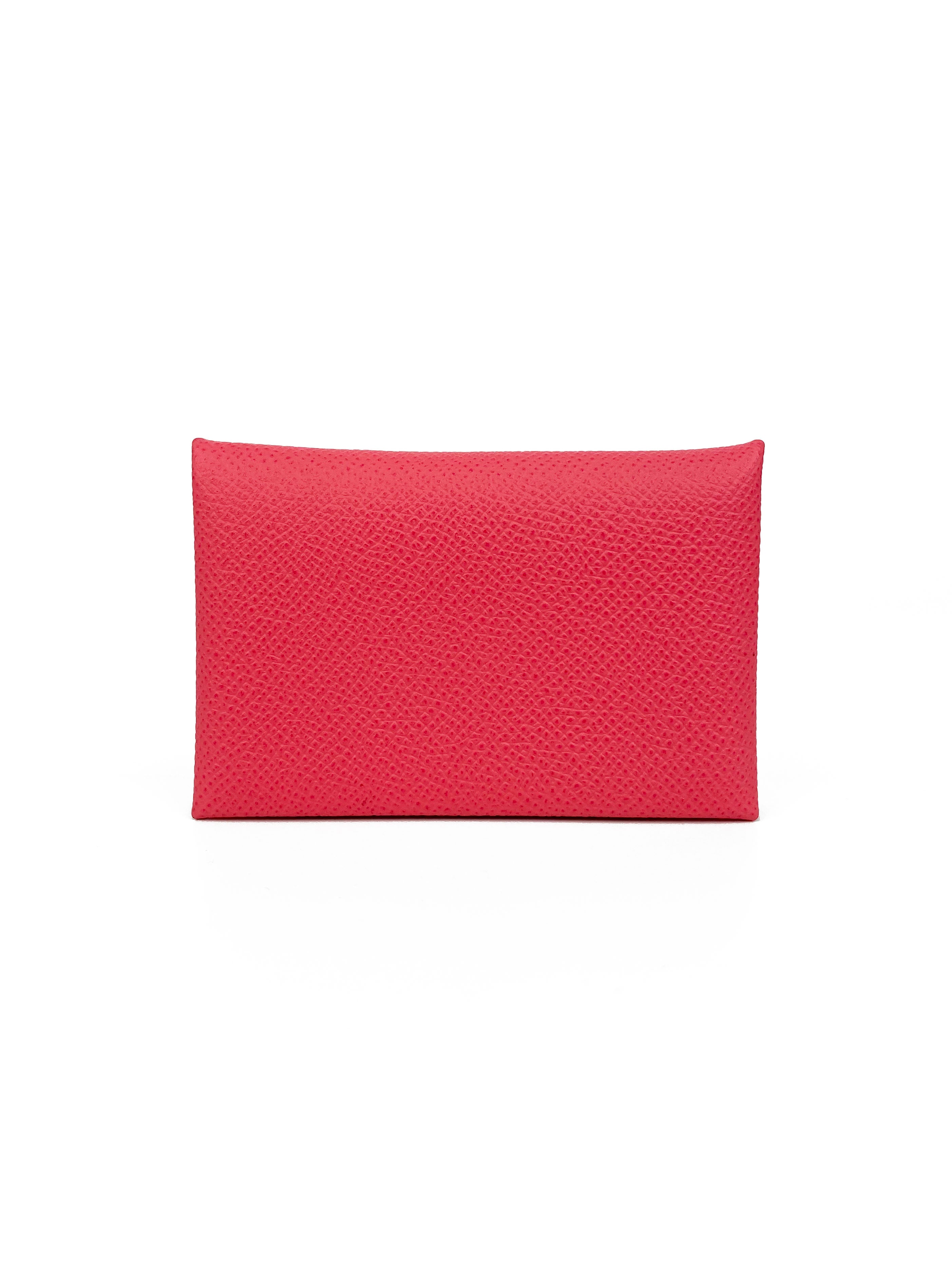 Hermes Rose Azalee Calvi Card Holder - Slim Leather Wallet for Credit Cards & Cash | Perfect for Everyday Use, Travel & Gifting
