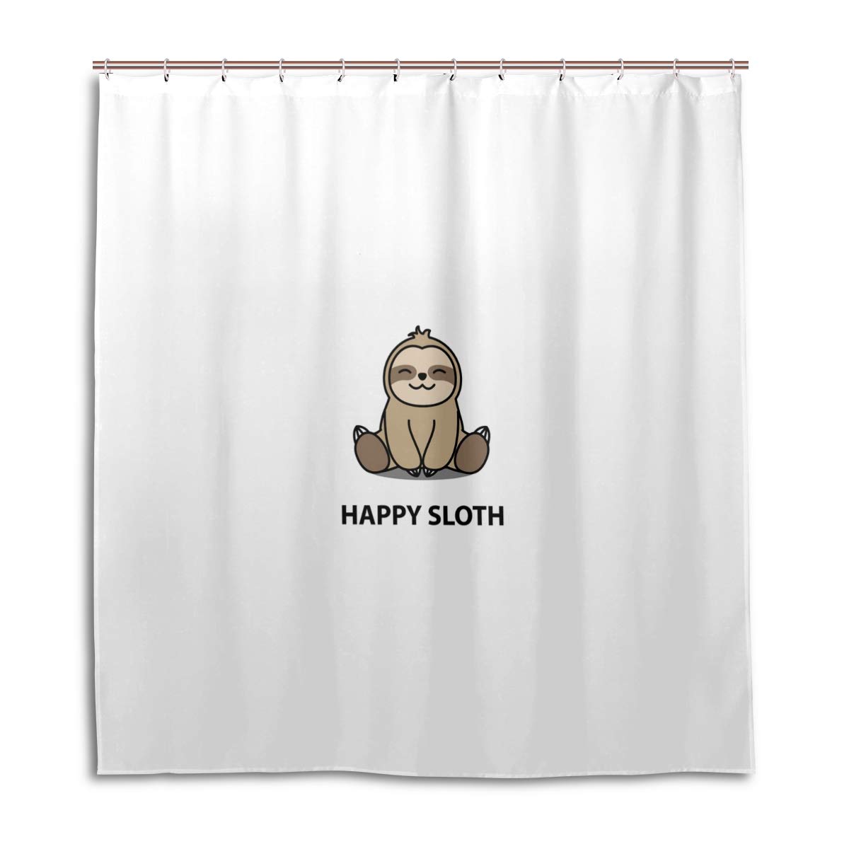 ALAZA Cute Sloth Shower Curtain 72 x 72 Inch - Waterproof Polyester Bathroom Decor with Hooks - Perfect for Kids' Bathroom, Nursery, or Tropical Themed Home Decor