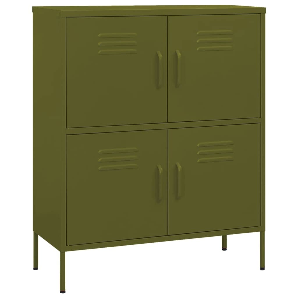 FAMIROSA 4-Door Steel Storage Cabinet with 2 Adjustable Shelves - 31.5