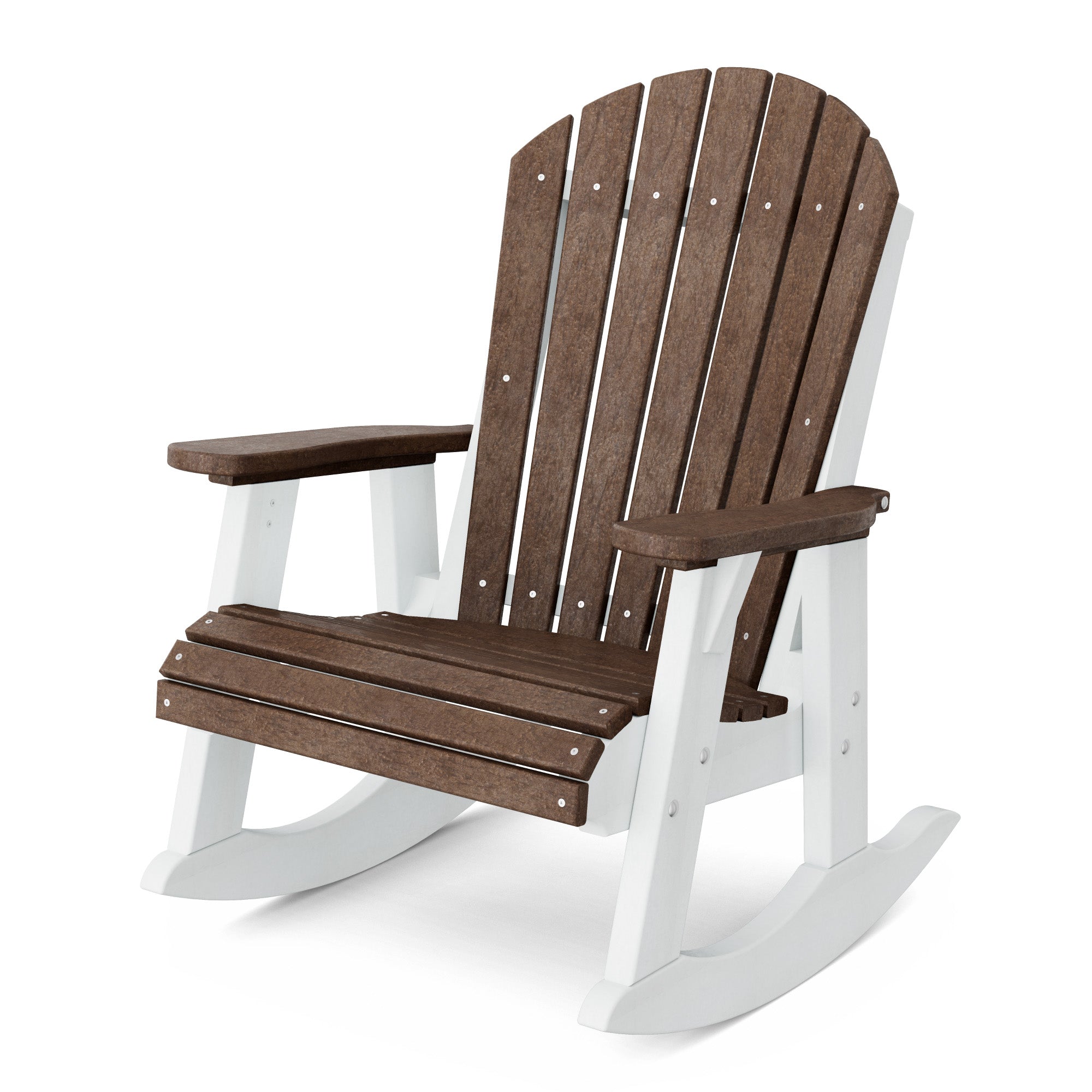 Heritage Adirondack Rocking Chair - Solid Wood Outdoor Rocker for Porch, Patio & Garden - Classic Handcrafted American Style Relaxation Chair