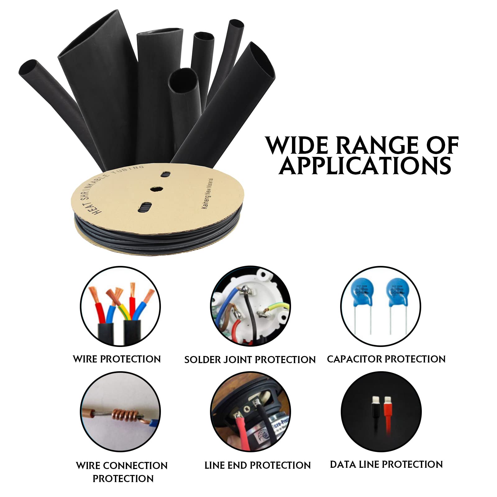 4:1 Heat Shrink Tubing - Adhesive Lined Waterproof Insulated Dual Wall Black Shrinkable Tube (1