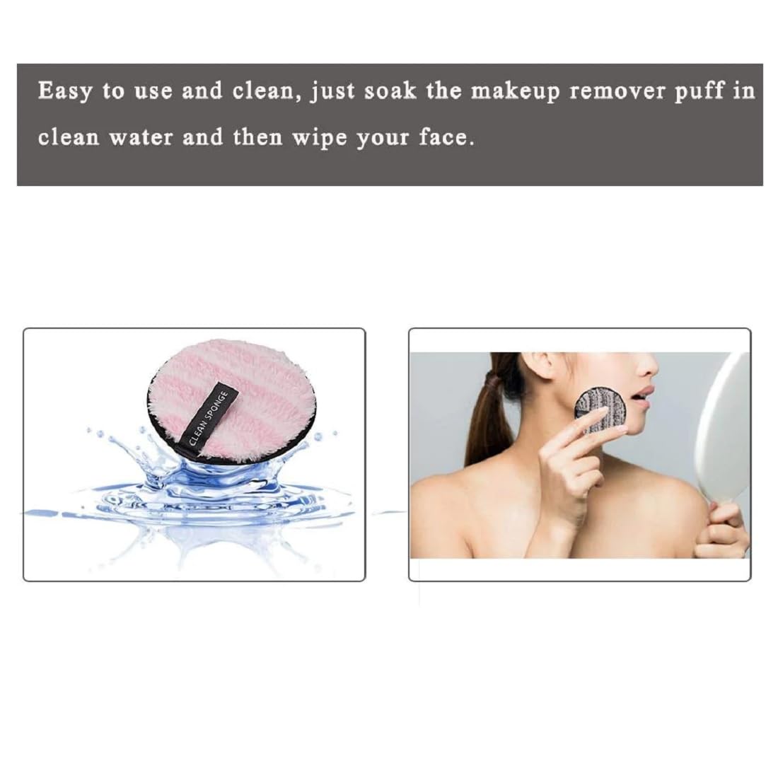 Beautiflame Round & Triangle Makeup Remover Pads - Soft Reusable Face Cleansing Sponges for Loose Powder, Foundation & Cosmetic Removal (2-Piece Set) | Perfect for Travel, Daily Makeup Routine & Professional Makeup Artists