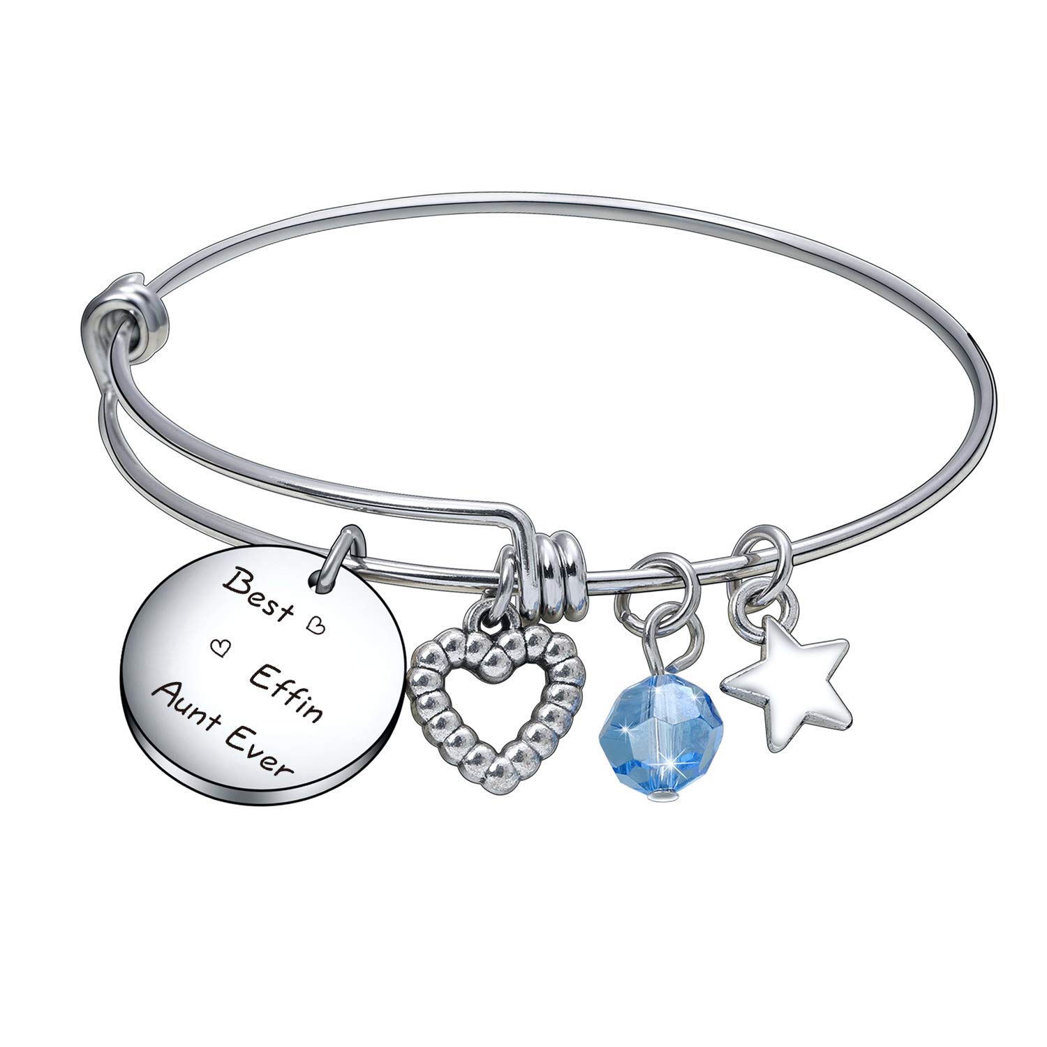Best Aunt Ever Bracelet - Engraved Gift for Aunt from Niece, Nephew or Sister - Christmas, Birthday & Mother's Day Present - Perfect for Special Occasions & Family Celebrations