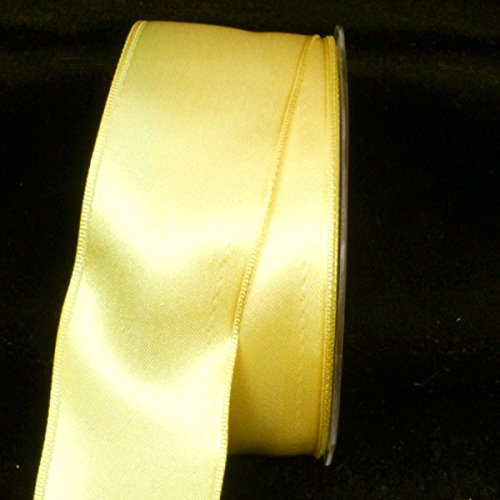 Sunshine Yellow Double Face Wired Craft Ribbon 1.5 Inch x 44 Yards - Perfect for Gift Wrapping, DIY Crafts, Scrapbooking & Party Decorations