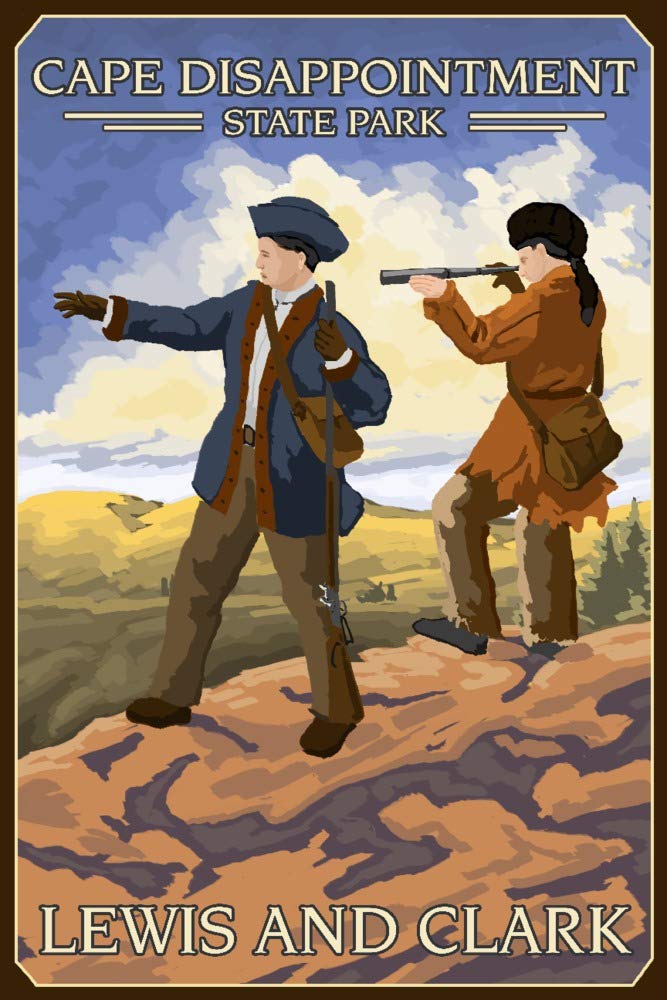24x36 Signed Print Master Art Print - Cape Disappointment State Park Lewis and Clark 95977 Wall Decor Poster | Vintage Coastal Landscape Artwork for Living Room, Office & Bedroom Decoration