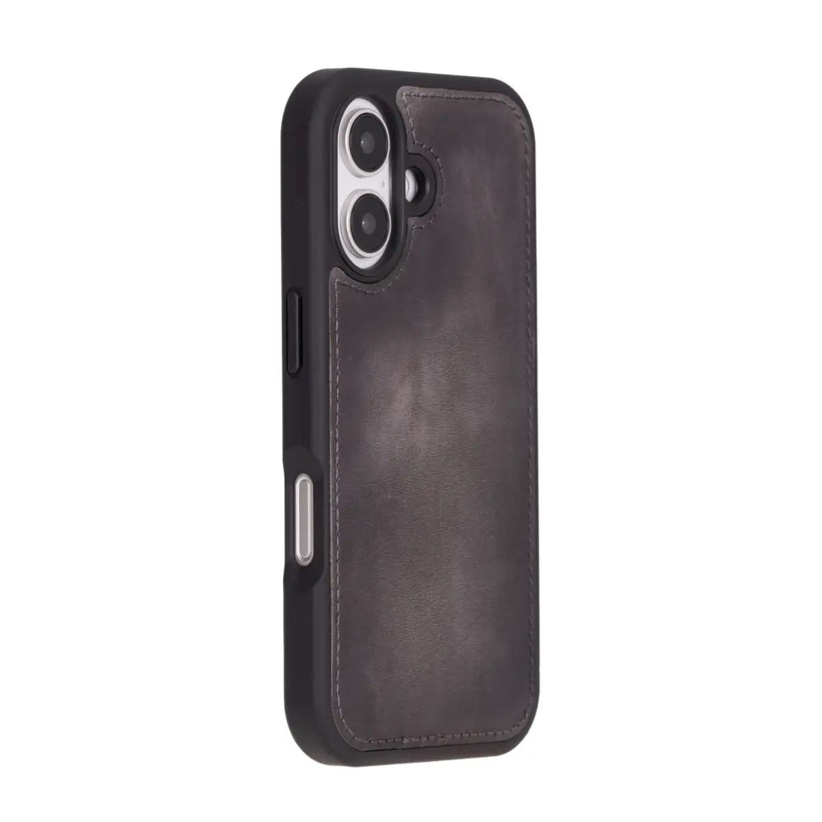 Premium Burnished Gray Leather Wallet Case for iPhone 16 (2024 Model) - Slim Protective Cover with Card Slots | Perfect for Everyday Use, Travel & Business Professionals