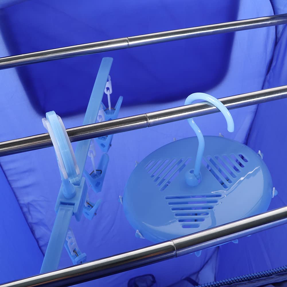 Portable 800W Tubular Clothes Dryer - Electric Fabric & Plastic Garment Drying Machine with Ironing Function (Blue) | Perfect for Travel, Apartments & Quick Drying of Delicate Fabrics