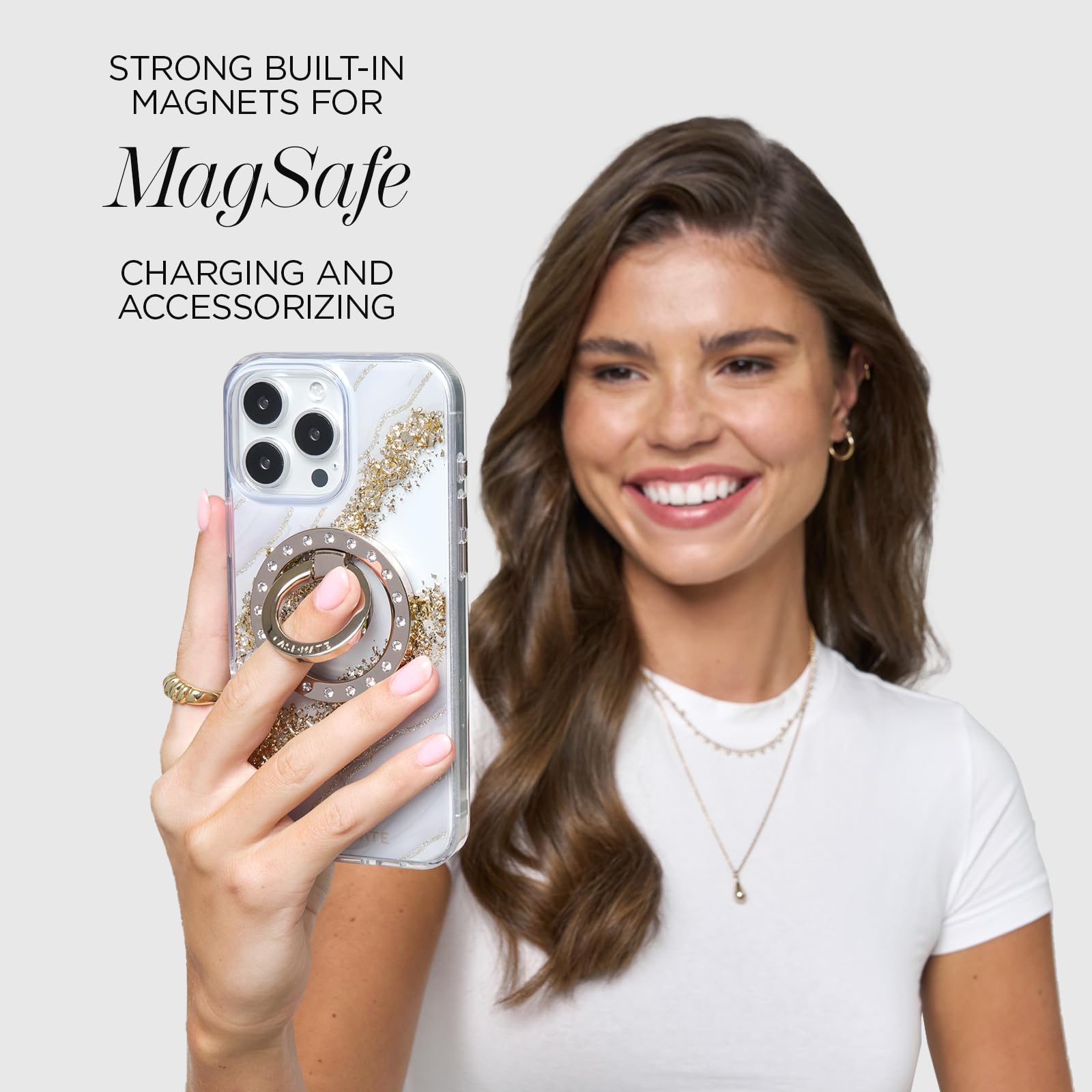 Case-Mate iPhone 16 Pro Case with MagSafe - Premium Magnetic Marble Phone Cover | 12ft Drop Protection | Karat Granite Design | Perfect for Work, Travel & Everyday Use