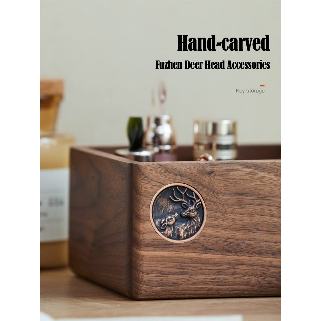 KAMWD Wooden Key Bowl & Jewelry Tray - Entryway Table Organizer for Keys, Rings, Coins | Valet Tray for Men's Dresser Decor | Desktop Storage Solution for Jewelry, Watches & Small Items - Perfect for Bedroom, Bathroom & Office Organization