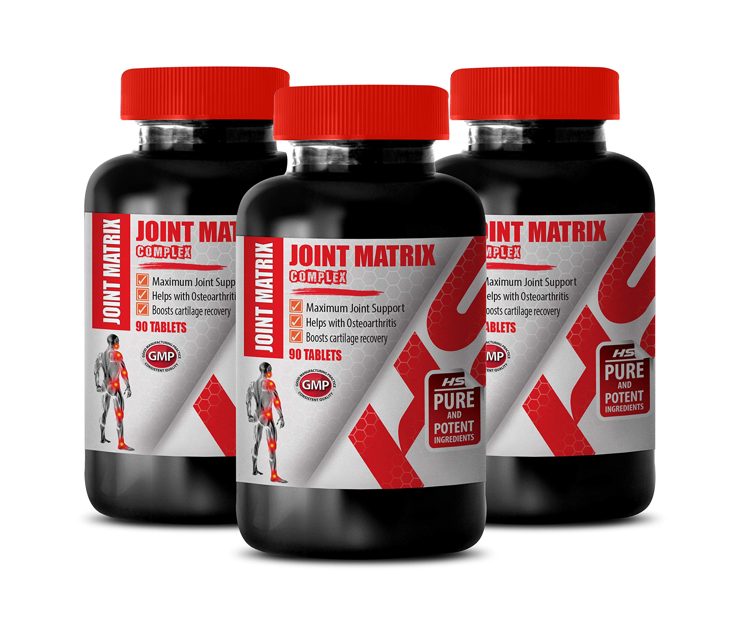 Bone & Joint Supplement - Glucosamine Chondroitin MSM Complex - Maximum Joint Support & Mobility - 270 Tablets (3 Bottles) - Ideal for Athletes, Seniors & Active Lifestyles