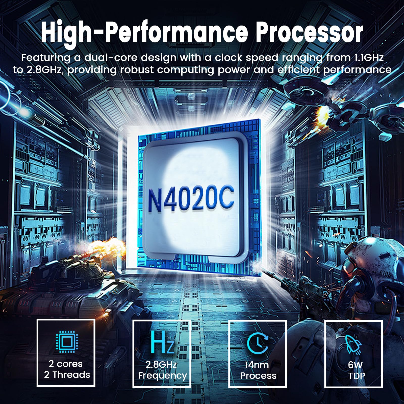 Azeyou 11.6 Inch Windows 11 Pro Laptop - Intel Celeron N4020C Processor (Up to 2.8GHz), 4GB DDR4 RAM, 128GB eMMC Storage, HD+ Display, Dual Speakers - Silver | Portable Notebook for Business, School & Travel