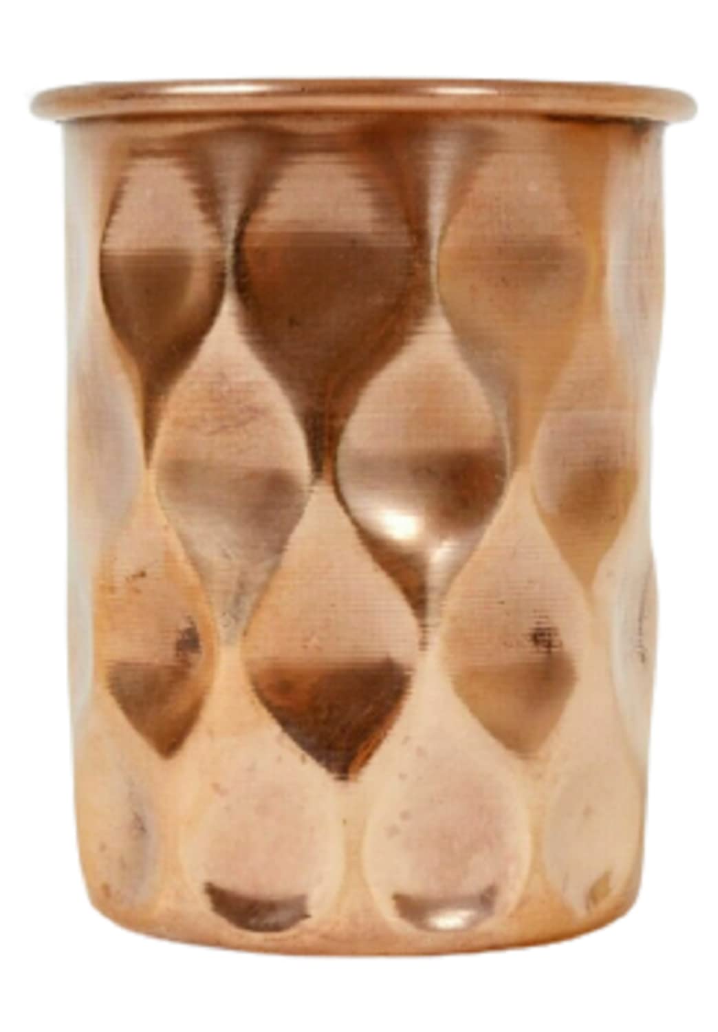 900ml Diamond Design Pure Copper Water Bottle with 2 Diamond Glass Cups - Insulated Thermos for Hot & Cold Beverages - Perfect for Gym, Office, Hiking & Travel Hydration