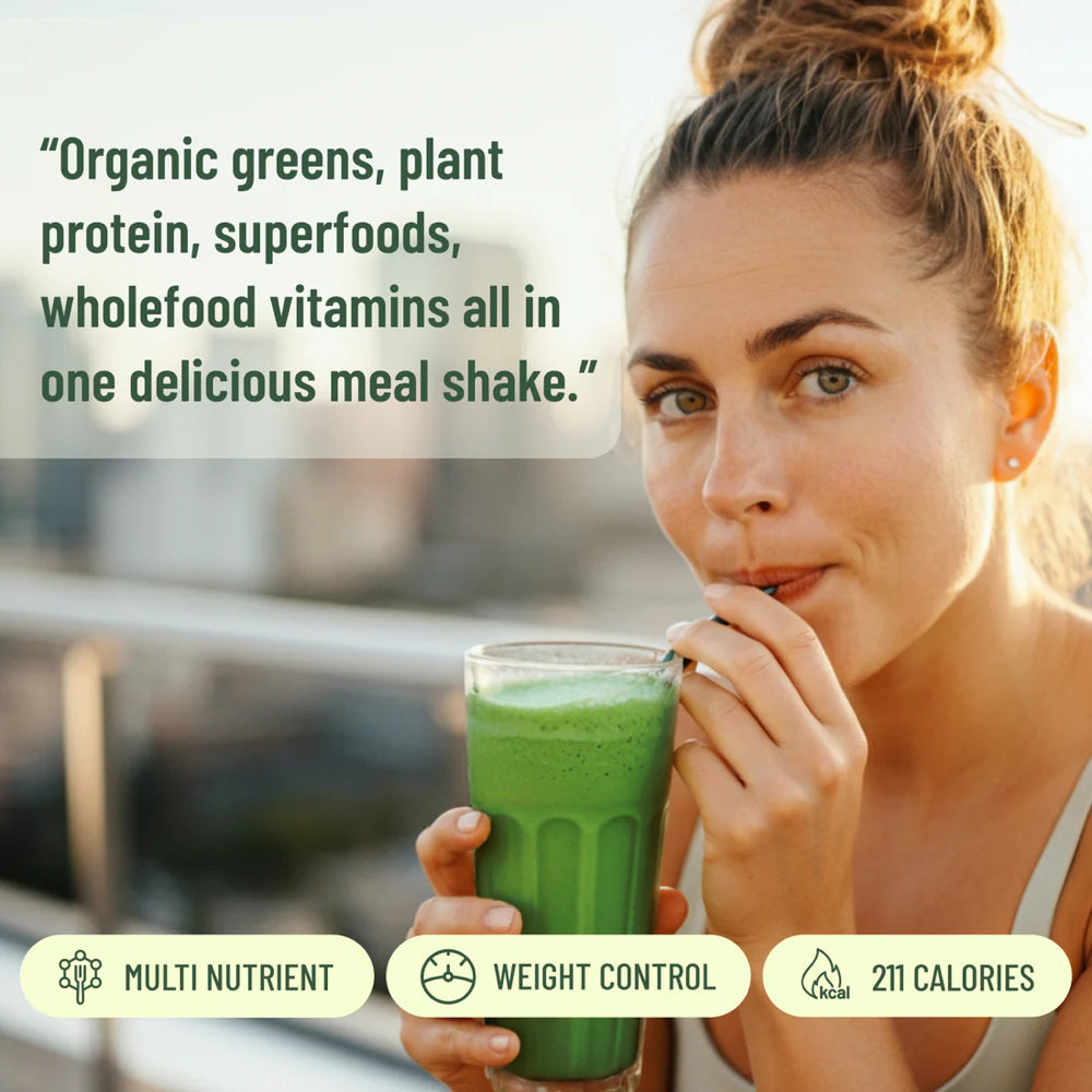 Organic Greens Meal Shake Smooth Berry Flavor - 10 Pack (50g Each) | Vegan Superfood Powder for Smoothies, Detox & Energy Boost | Perfect for Busy Lifestyles & On-the-Go Nutrition