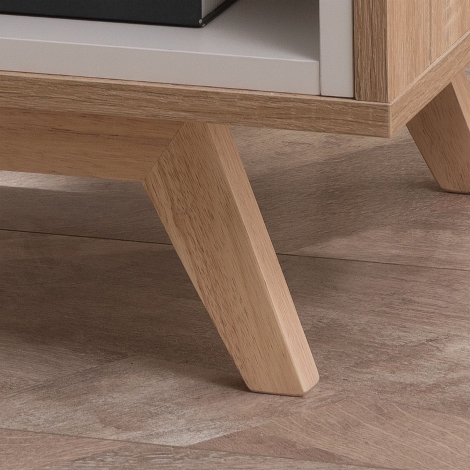 Criterion Tuscany End Table - 450mm White Oak Wood Nightstand for Living Room, Bedroom & Office Furniture