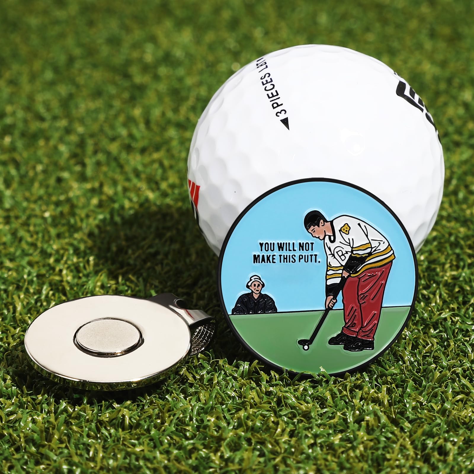 Enamel Golf Ball Marker with Magnetic Hat Clip - Funny & Unique Golf Accessories - Perfect Gift for Golf Lovers - Ideal for Course Play & Tournament Use