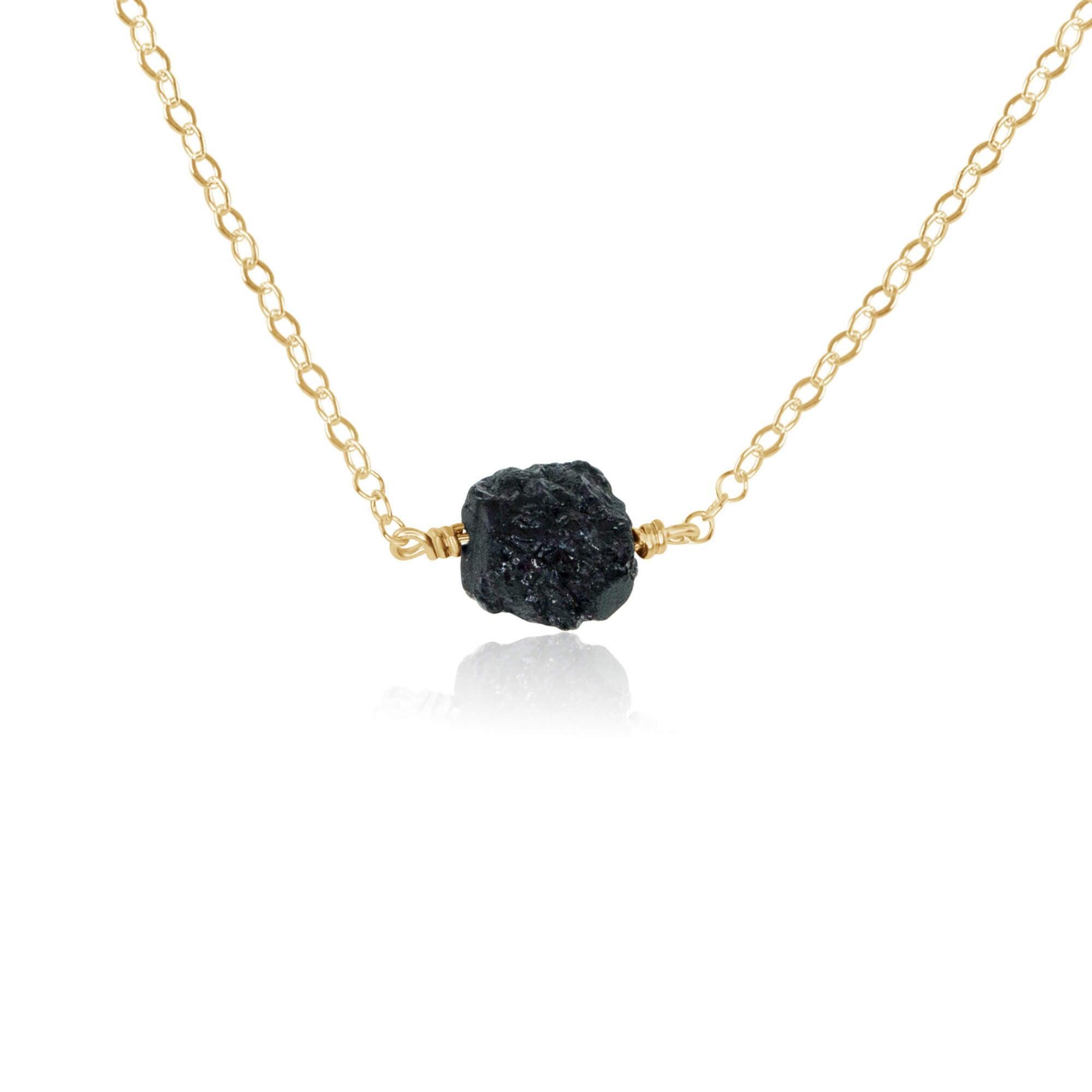 Natural Raw Black Tourmaline Crystal Pendant Necklace for Women - Protection Stone Jewelry for Energy Cleansing, Chakra Balancing & Spiritual Healing | Perfect for Meditation, Yoga & Everyday Wear