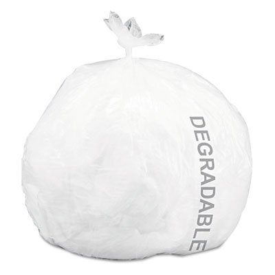 Eco-Friendly Biodegradable Trash Bags 13 Gallon - 70 Mil Thick - 24x30 Inches - White - 240 Count (2 Boxes of 120 Each) | Heavy Duty Kitchen & Outdoor Waste Disposal Bags for Home, Office & Commercial Use