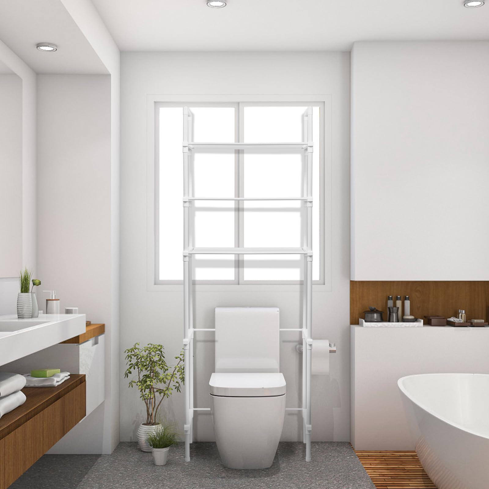3-Tier Over Toilet Storage Shelf - Bathroom Space Saver for Small Homes