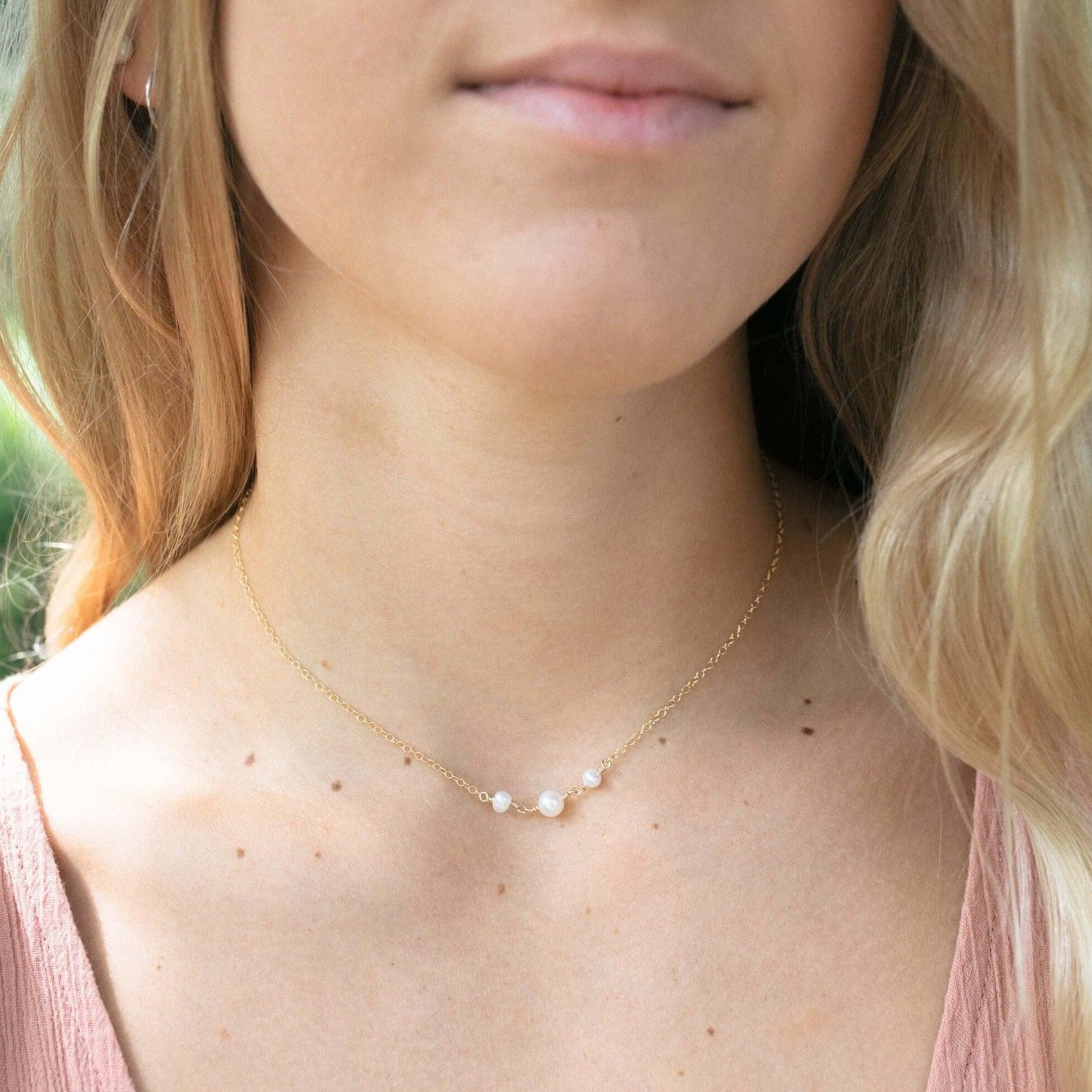 Elegant White Freshwater Pearl Beaded Choker Necklace for Women - Perfect for Weddings, Parties & Special Occasions
