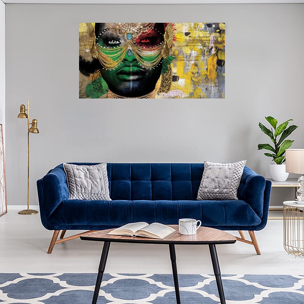 Premium Fine Art Canvas Wall Decor - Girl Painting by Artist Nikki Chu - 56x29 Inches - Ready to Hang - Perfect for Living Room, Bedroom, Office & More - Elegant Home & Commercial Decor