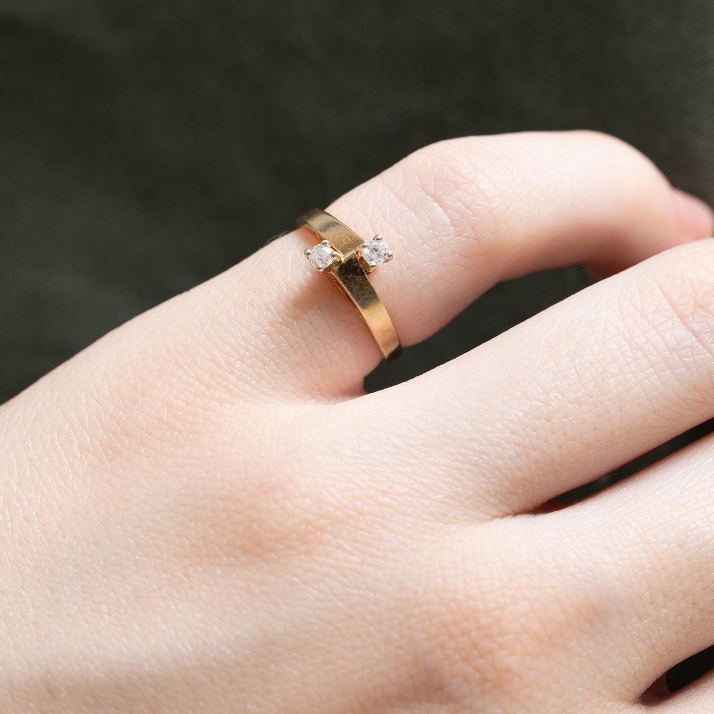 0.09ctw Two Stone Diamond Wedding Band Ring - Size 2.75 | Elegant & Durable for Engagement, Anniversary & Everyday Wear