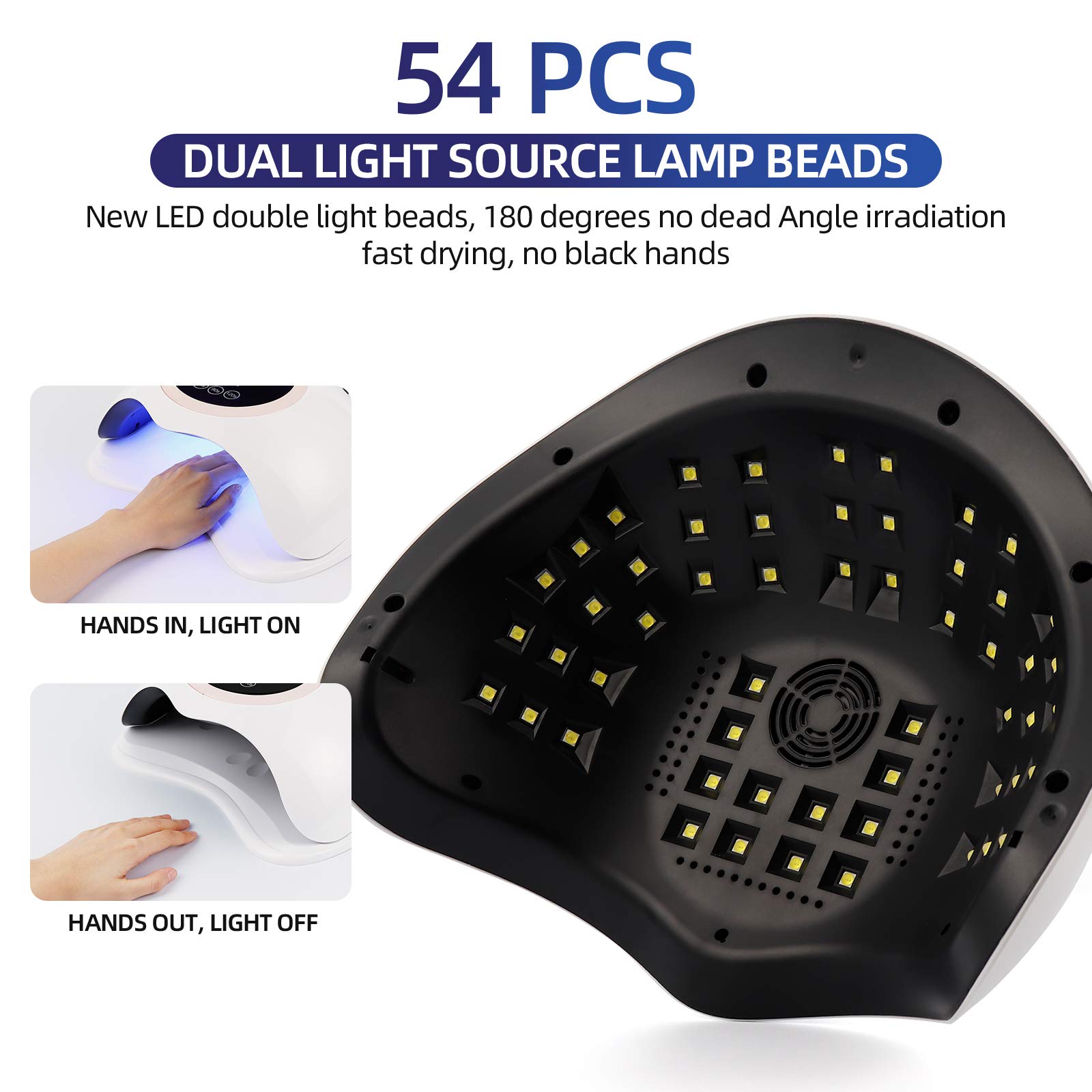 2021 New 180W UV LED Nail Dryer Lamp with Cooling Fan - Fast Curing for Gel & All Nail Polish - Professional Nail Art Tool - Perfect Gift for Women & Girls - Home Salon & Nail Care Essential