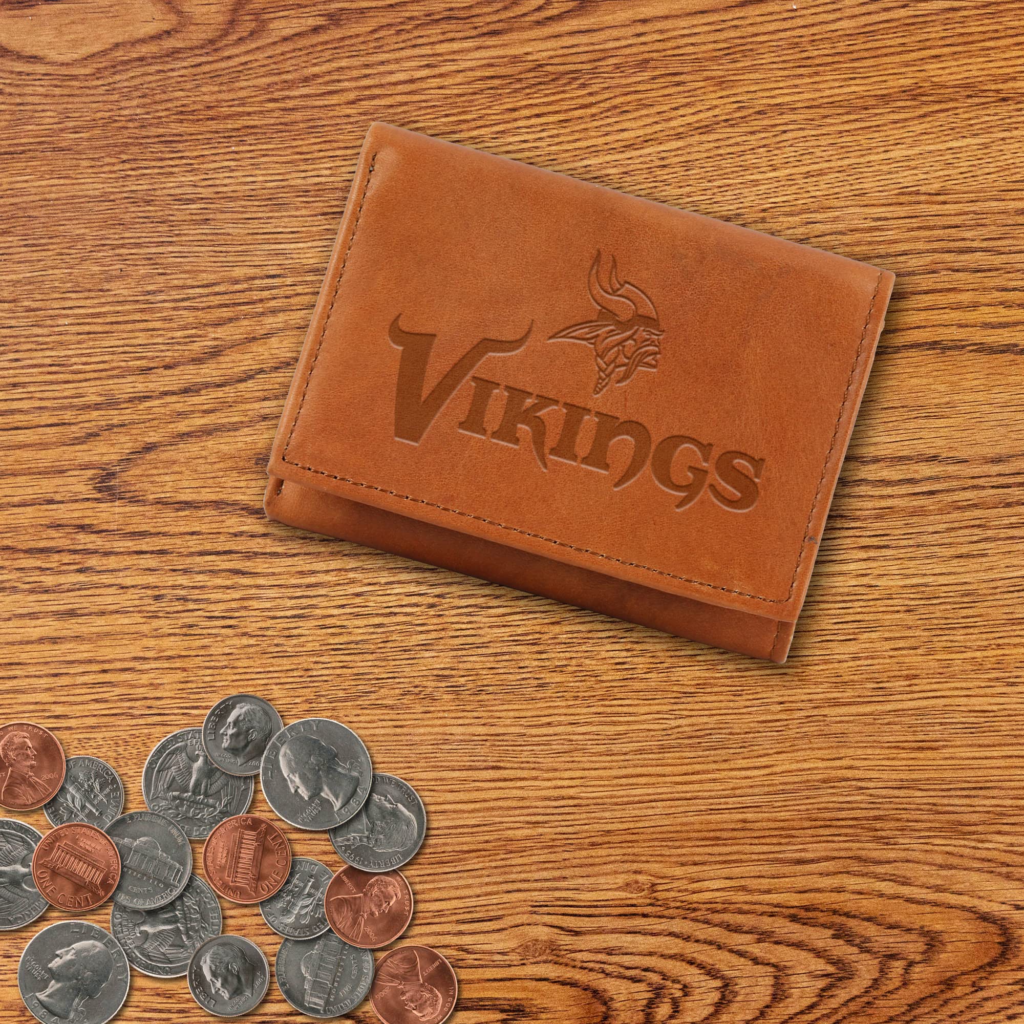 Premium Embossed Leather Trifold Wallet for Men - RFID Blocking & Multiple Card Slots - Perfect for Everyday Use, Travel, and Business (Rico Industries Fan Shop)