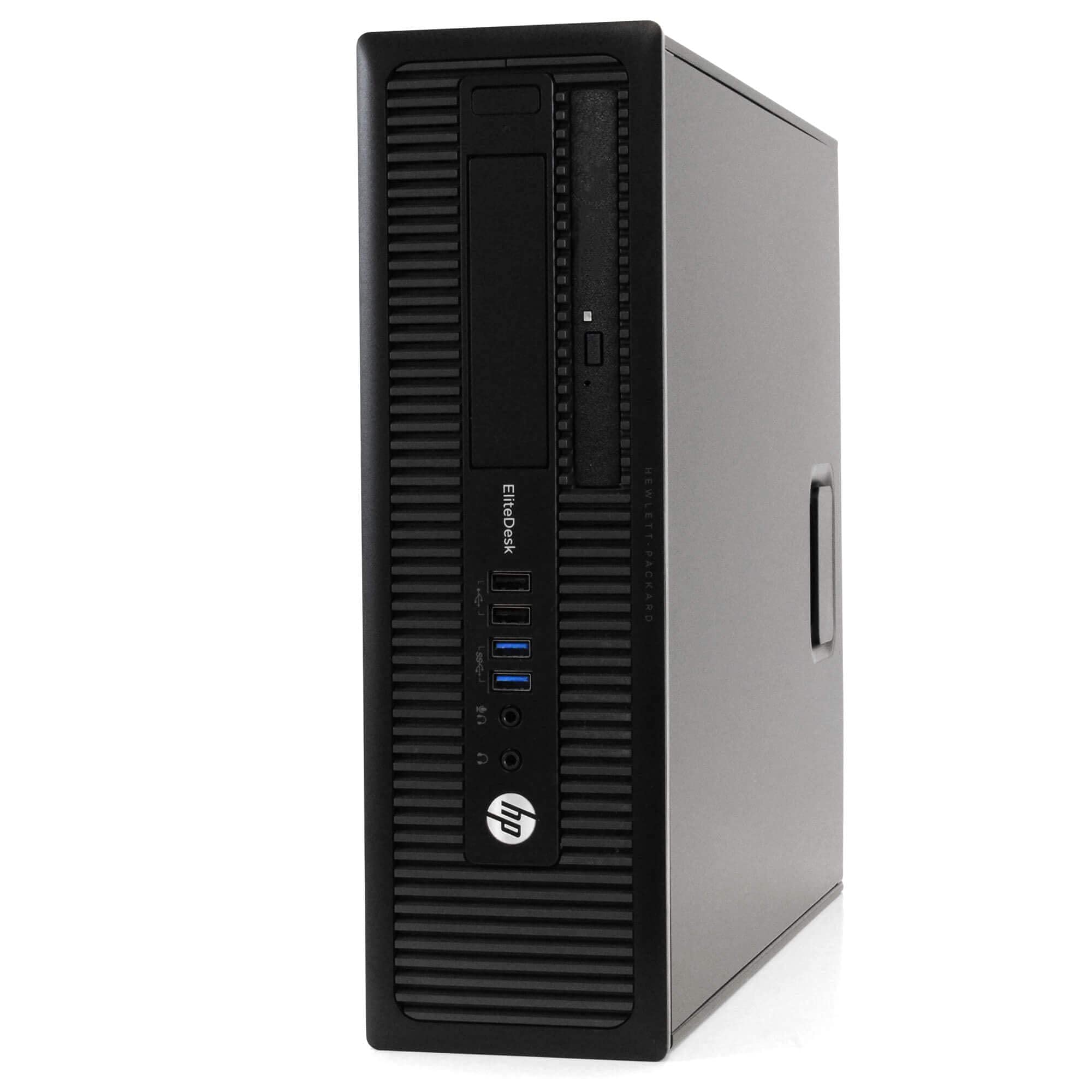 HP EliteDesk 800G1 Business Desktop Computer - Intel Quad Core i5 Processor, 16GB DDR3 RAM, 1TB HDD, DVD-ROM, Windows 10 Pro, Webcam & 24