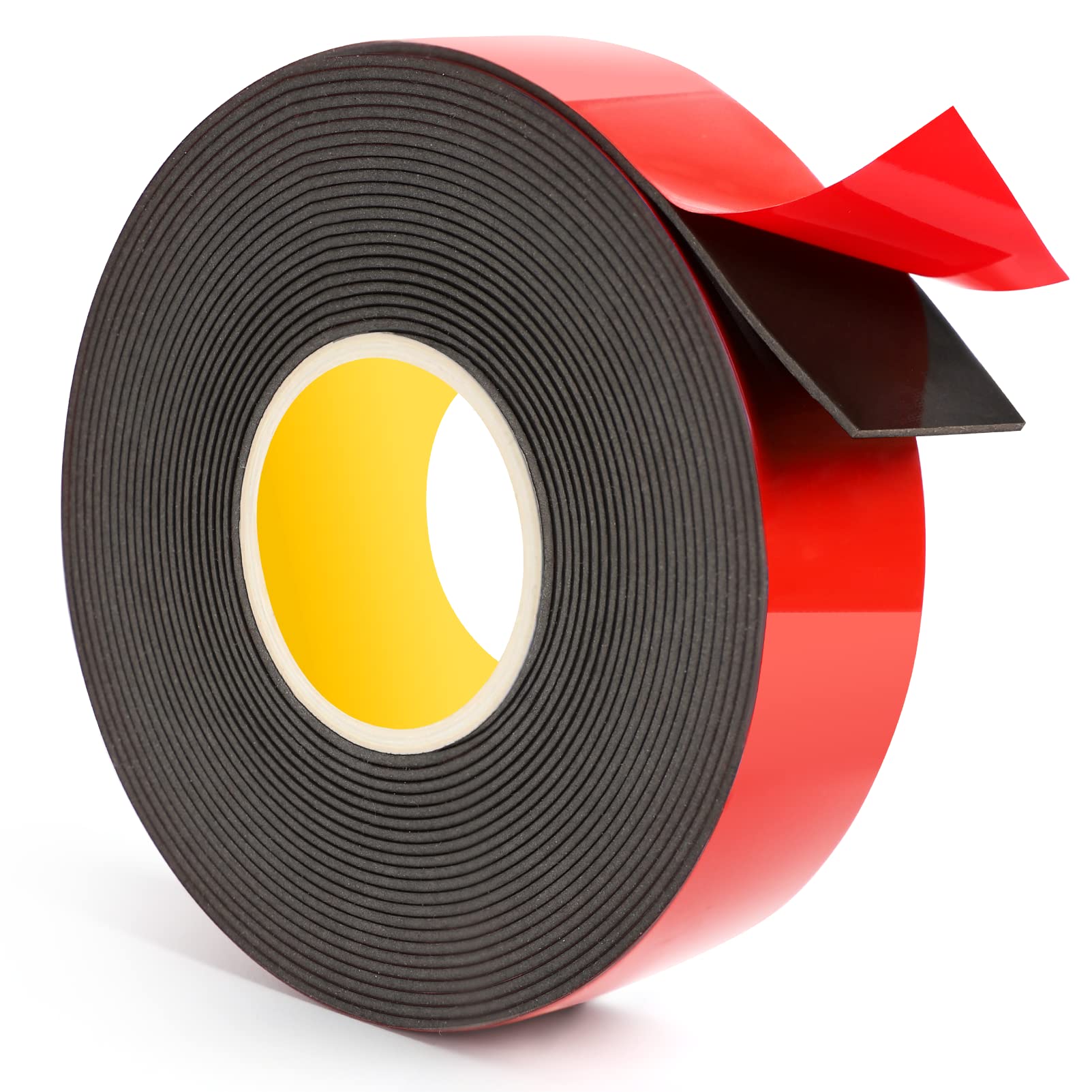 Double Sided Tape Heavy Duty - PE Foam Mounting Tape with Strong Adhesive, Waterproof Two Sided Tape for Automotive, Home & Office Use - Perfect for Hanging Signs, Mounting Mirrors & Securing Car Accessories