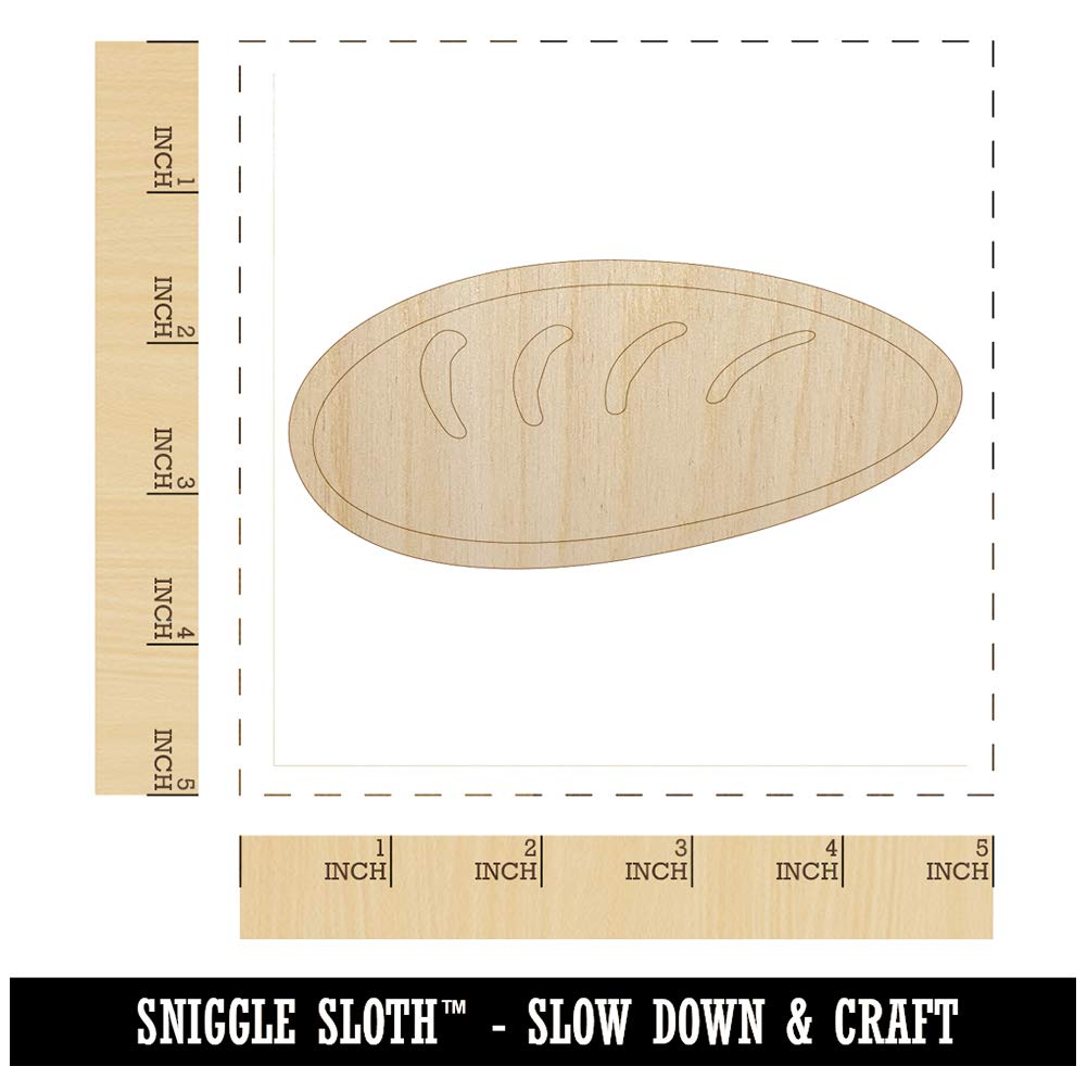 Unfinished Wood Bread Loaf Cutout - 1/4 Inch Thick, 4.7 Inch DIY Craft Shape for Painting & Scrapbooking - Perfect for Home Decor, School Projects & Gift Making
