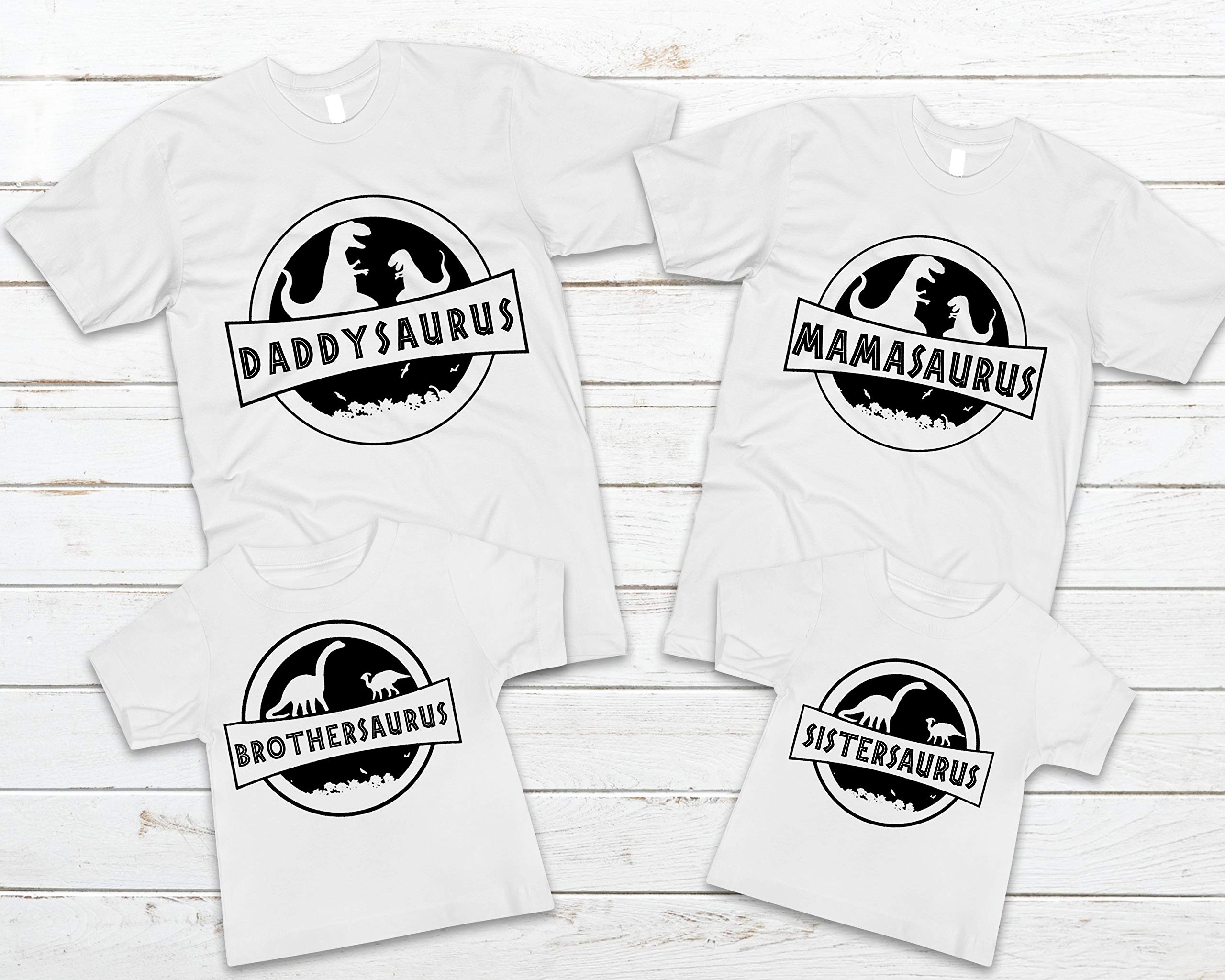 Dinosaur Family Matching T-Shirts - Mama Saurus, Papa Saurus & Kids Jurassic Themed Shirts for Family Trips, Vacations & Fun Outings | Custom Dino Shirts for Couples & Families