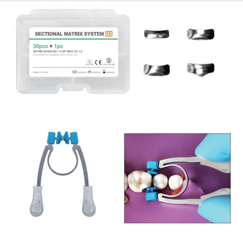 TUV CE Certified Sectional Matrix System G2 - Autoclavable Dental Kit for Composite Restorations | Perfect for Posterior Teeth Fillings & Dental Clinics