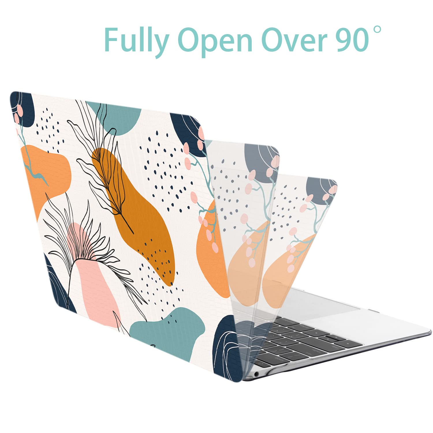 KSK KAISHEK Protective Case for MacBook Air 13 inch (2018-2020 Models A2337 M1/A2179/A1932) - Durable Plastic Crocodile Texture & Abstract Floral Design with Keyboard Cover | Perfect for Work, School & Travel