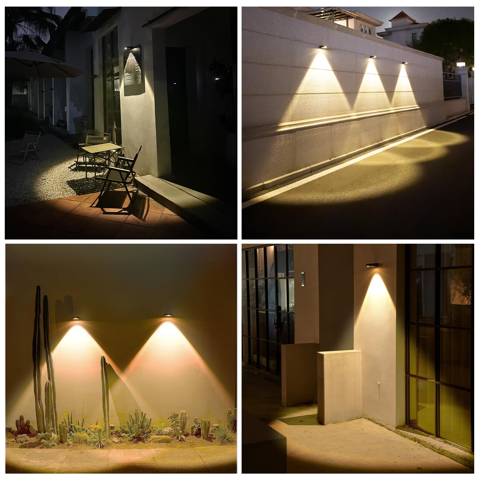 Solar Fence Lights Outdoor - Waterproof Solar Wall Sconce with Dusk to Dawn Sensor (Warm White, 2 Pack) - Perfect for House Numbers, Garage, Porch, Garden & Pathway Lighting