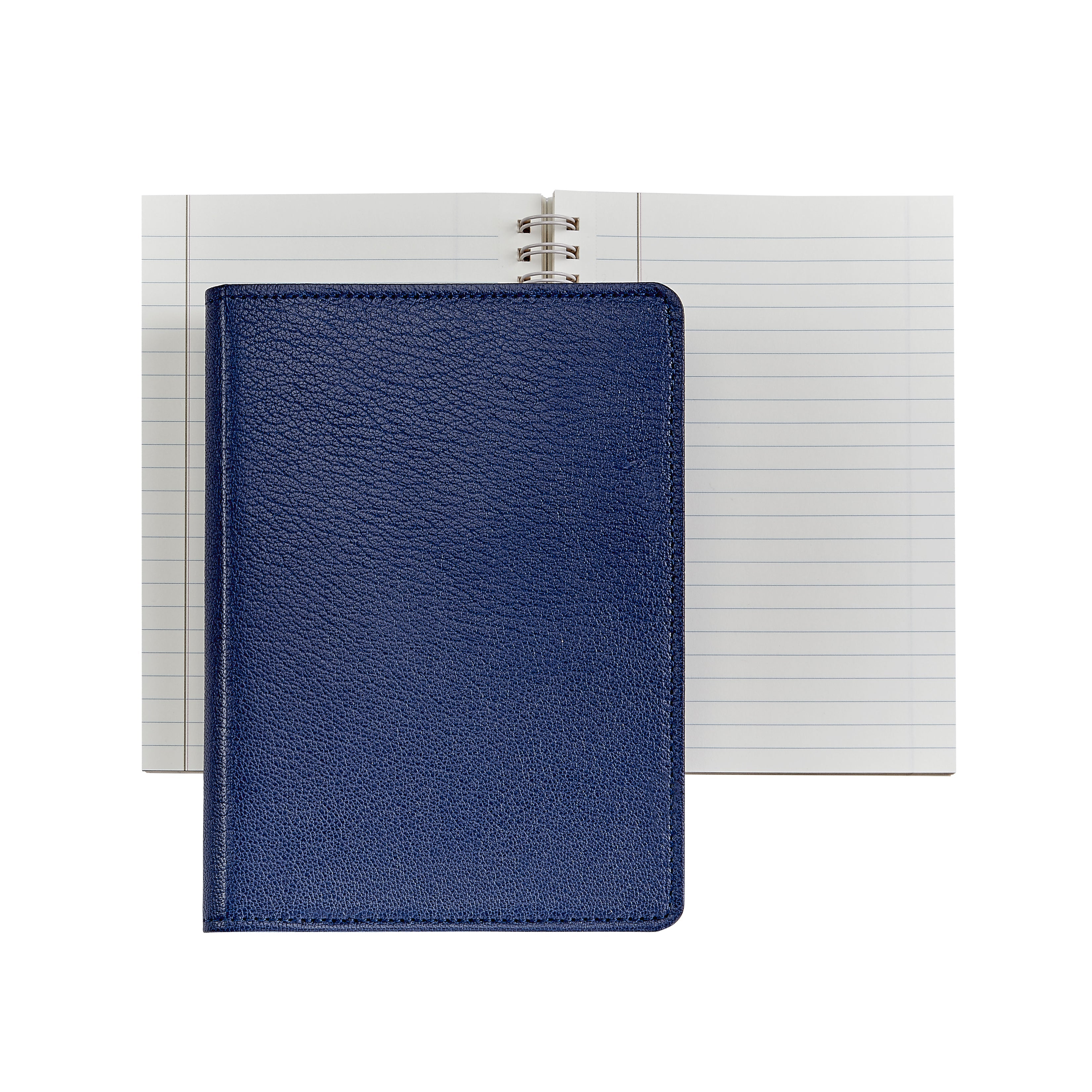 Premium 7 Inch Wire-O Notebook in Genuine Goatskin Leather - Perfect for Journaling, Sketching & Business Meetings